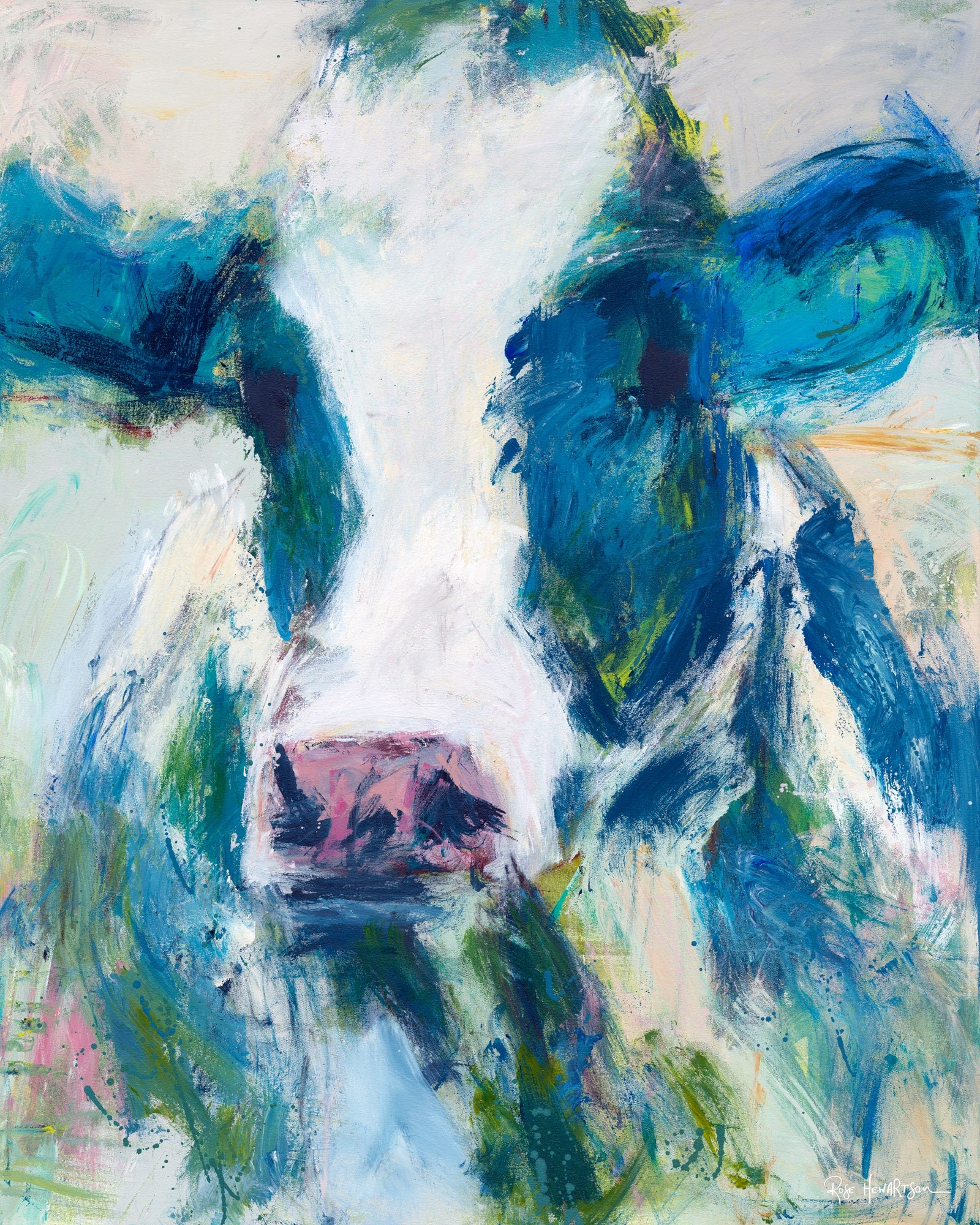 Mack - Dairy Cow Art Print by Rose Hewartson Australian Artist – Rose ...