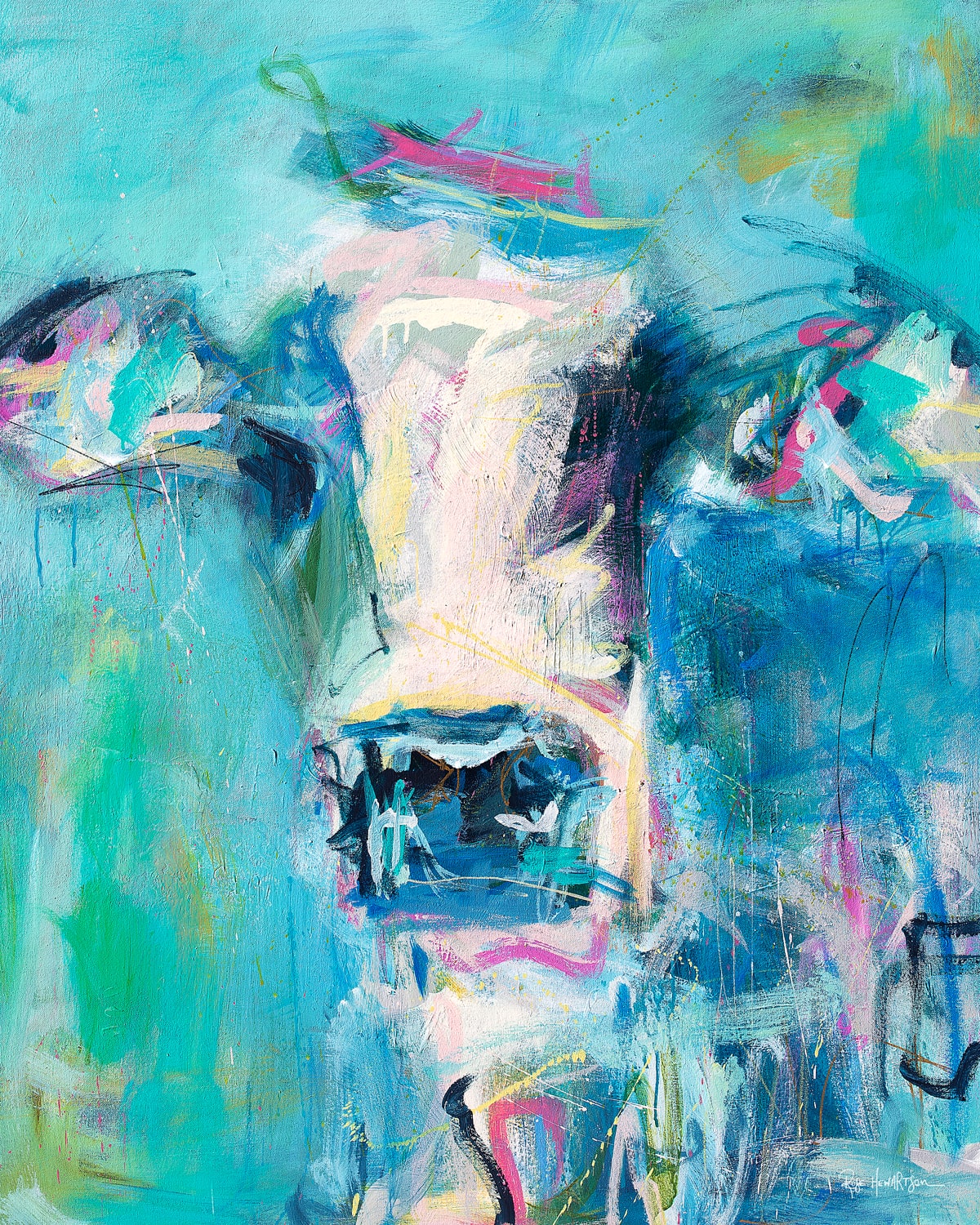 Priscilla - Cow Art Print by Rose Hewartson Australian Artist