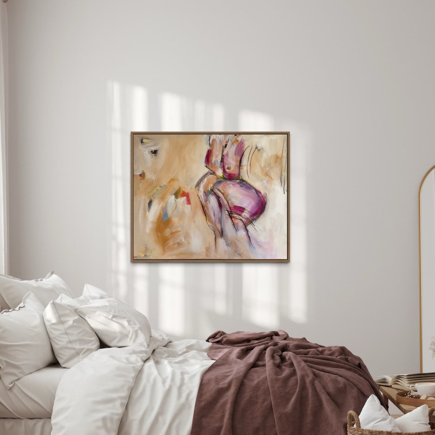 Radiance - by Australian Artist Rose Hewartson Original Figurative Abstract Painting on Canvas Framed 99x123 cm Statement Piece