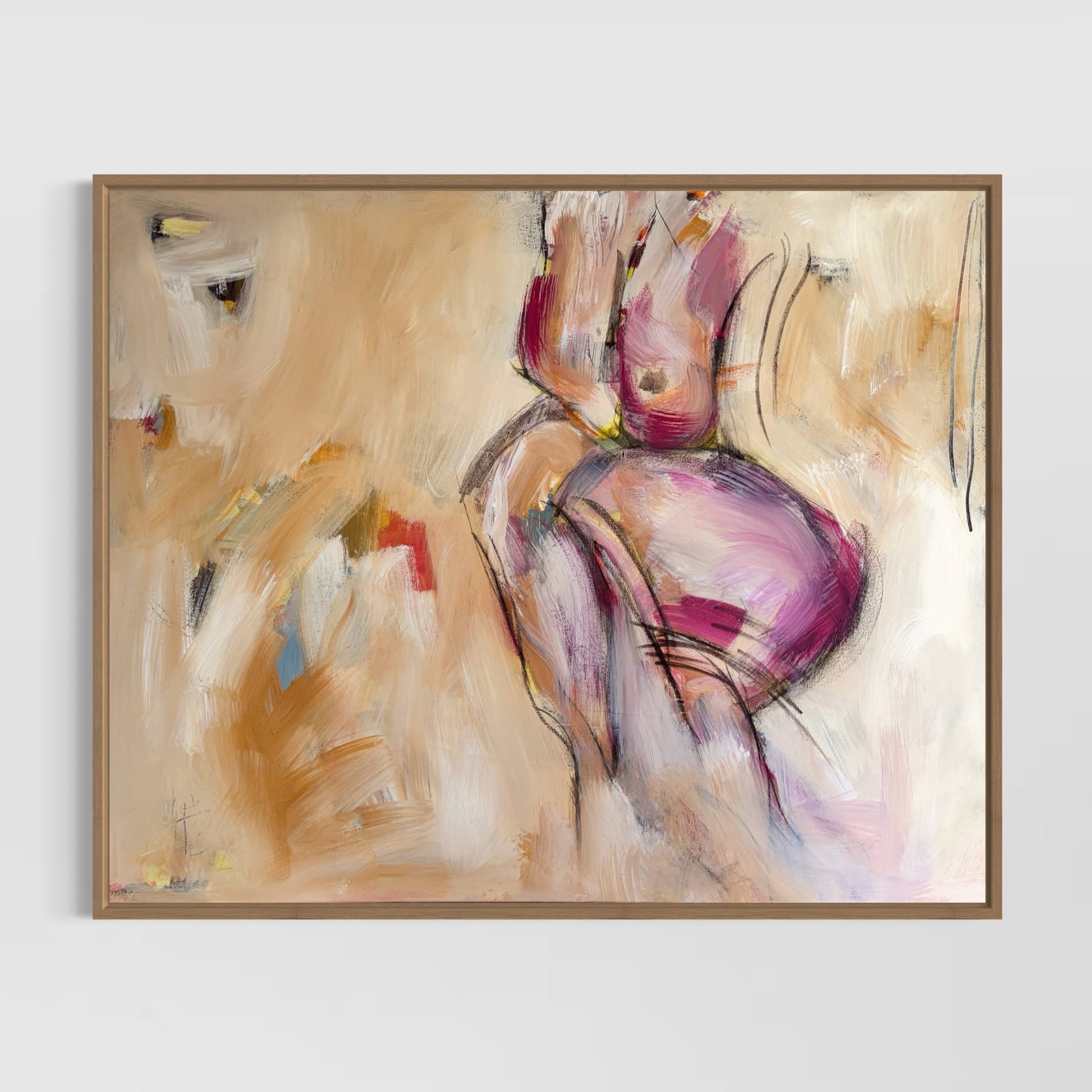 Radiance - by Australian Artist Rose Hewartson Original Figurative Abstract Painting on Canvas Framed 99x123 cm Statement Piece